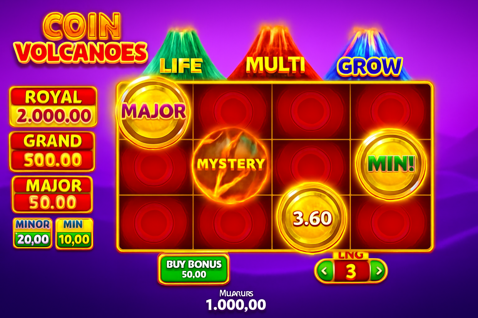 3 Coin Volcanoes gameplay